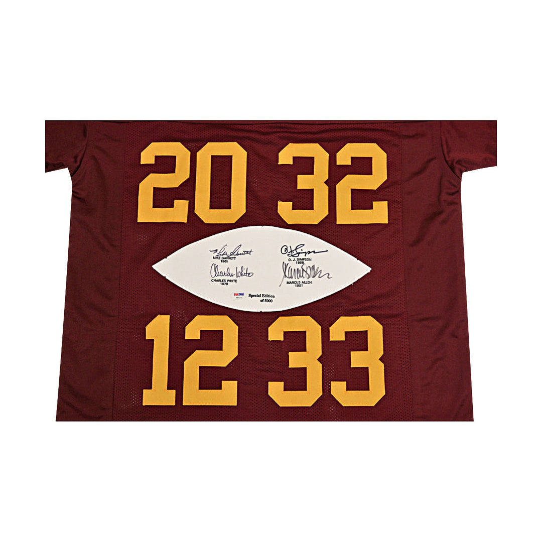 Simpson Allen White Garrett USC Trojans "Heisman" Jersey PSA Holo - 2