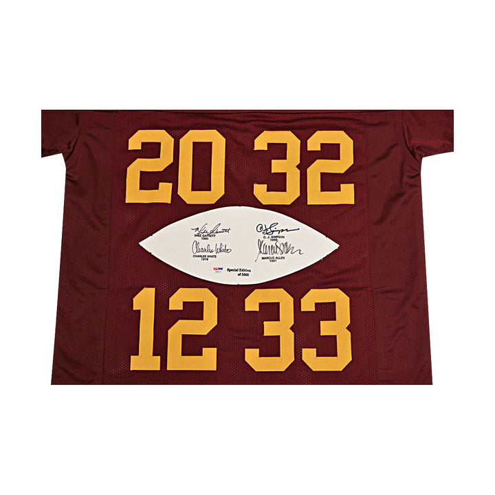 Simpson Allen White Garrett USC Trojans "Heisman" Jersey PSA Holo - 2
