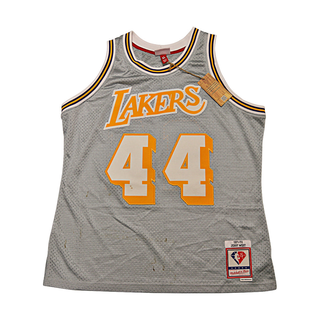 Jerry West Lakers Silver Mitchell & Ness NBA 75 Swingman Jersey Size XL