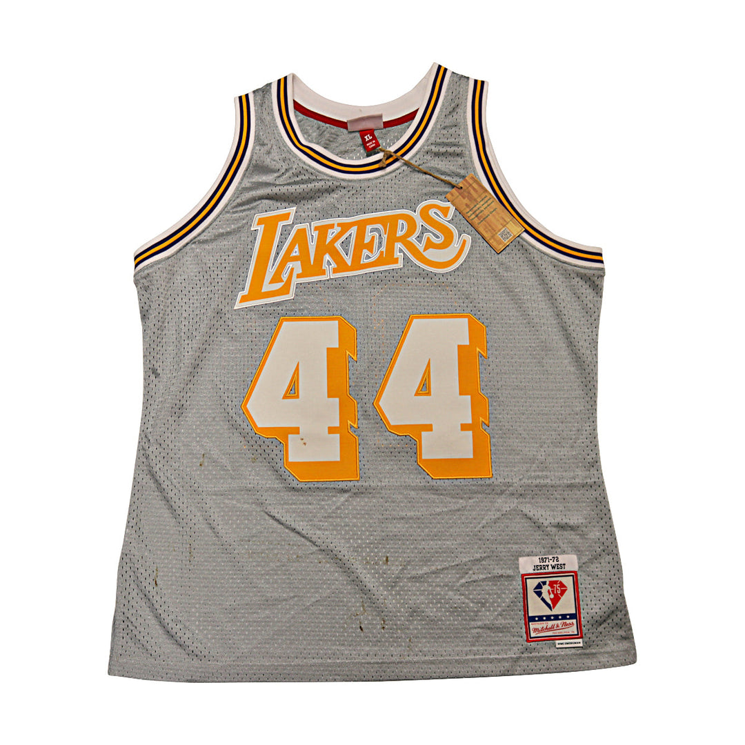 Jerry West Lakers Silver Mitchell & Ness NBA 75 Swingman Jersey Size XL