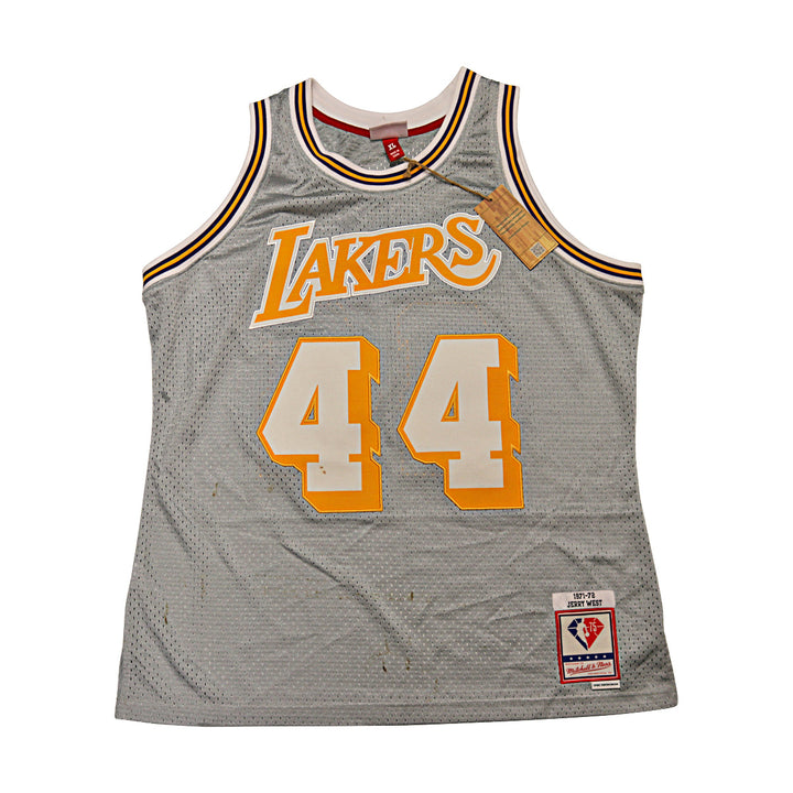 Jerry West Lakers Silver Mitchell & Ness NBA 75 Swingman Jersey Size XL