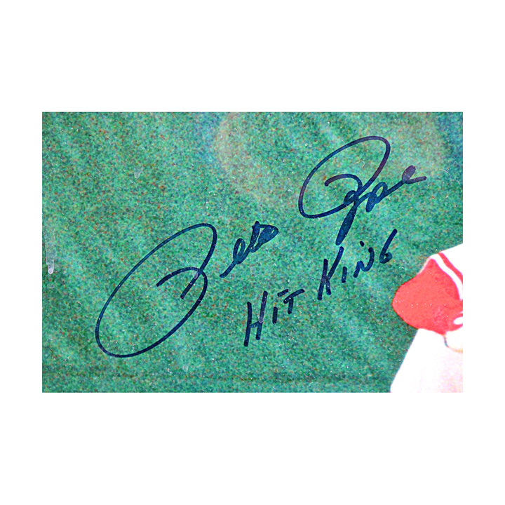 Pete Rose Cincinnati Reds Autographed Inscribed Framed 16x20 Photo JSA Holo Only