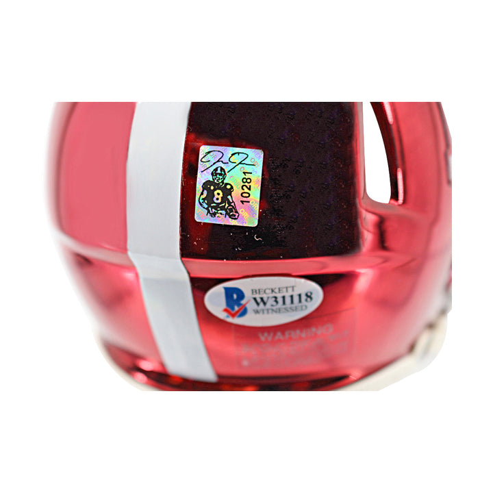 Josh Jacobs Alabama Crimson Tide Autographed Chrome Mini Helmet Beckett Holo