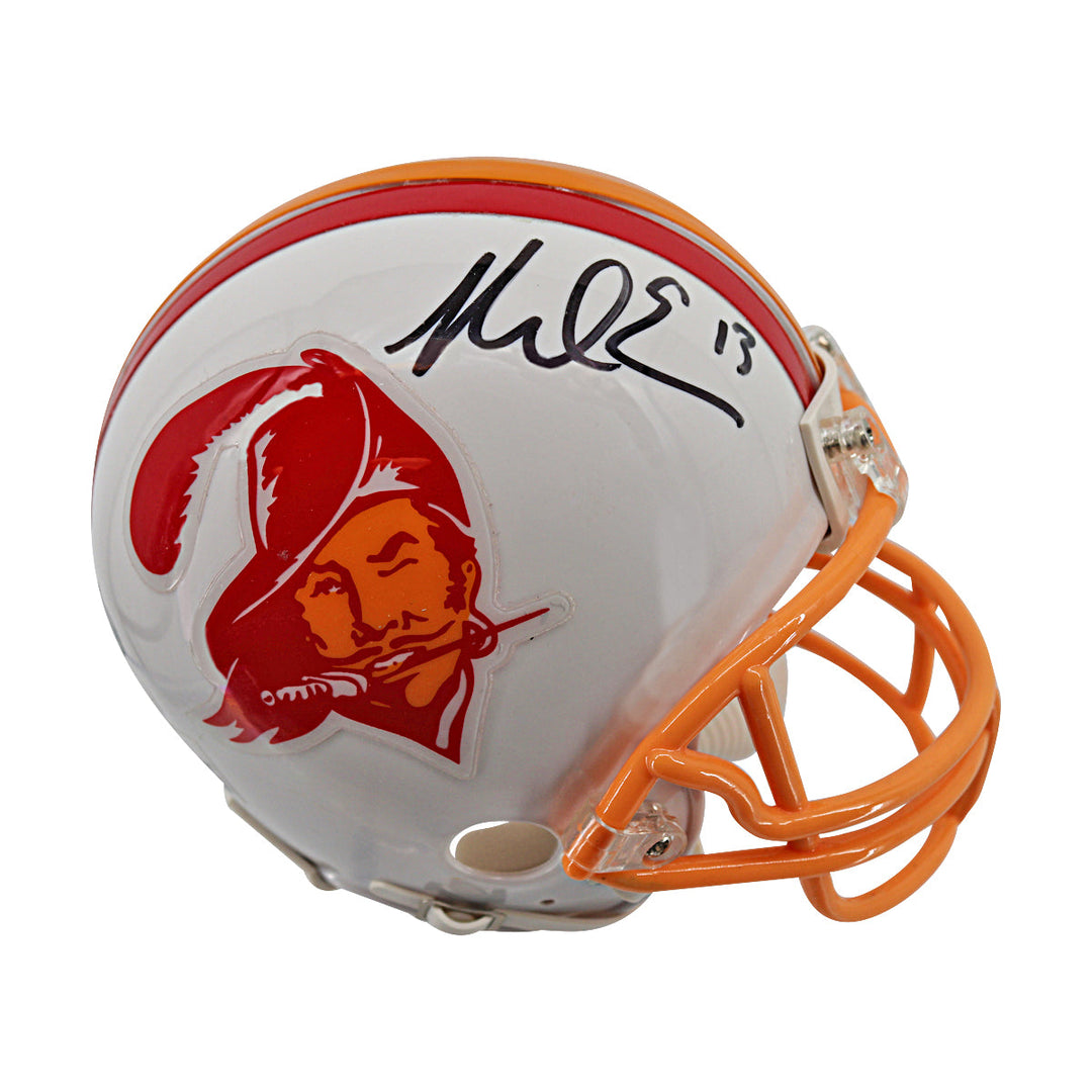 Mike Evans Tampa Bay Buccaneers Autographed Throwback Mini Helmet JSA Holo Only