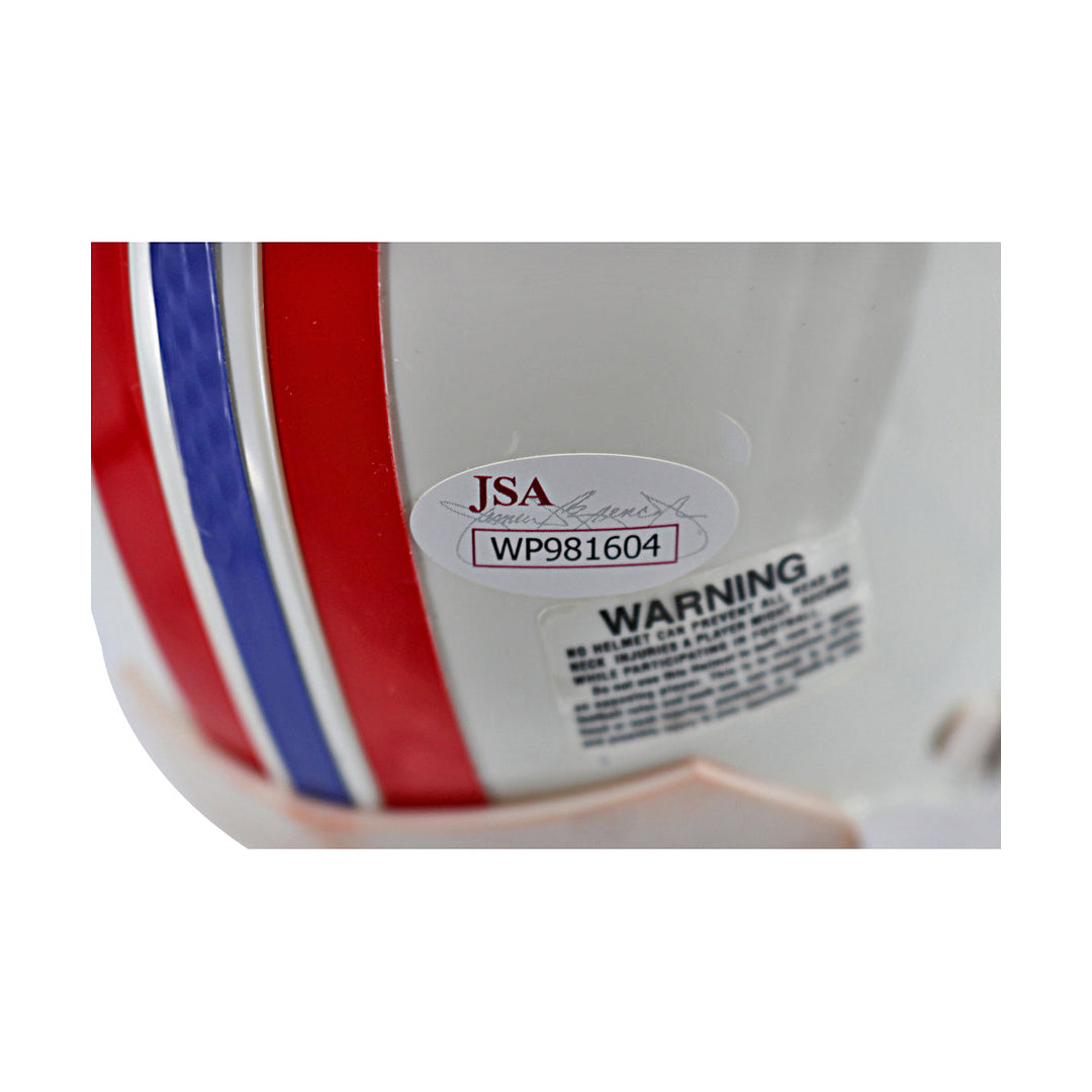 Andre Tippett Patriots Autographed Inscribed Throwback Mini Helmet JSA Holo Only