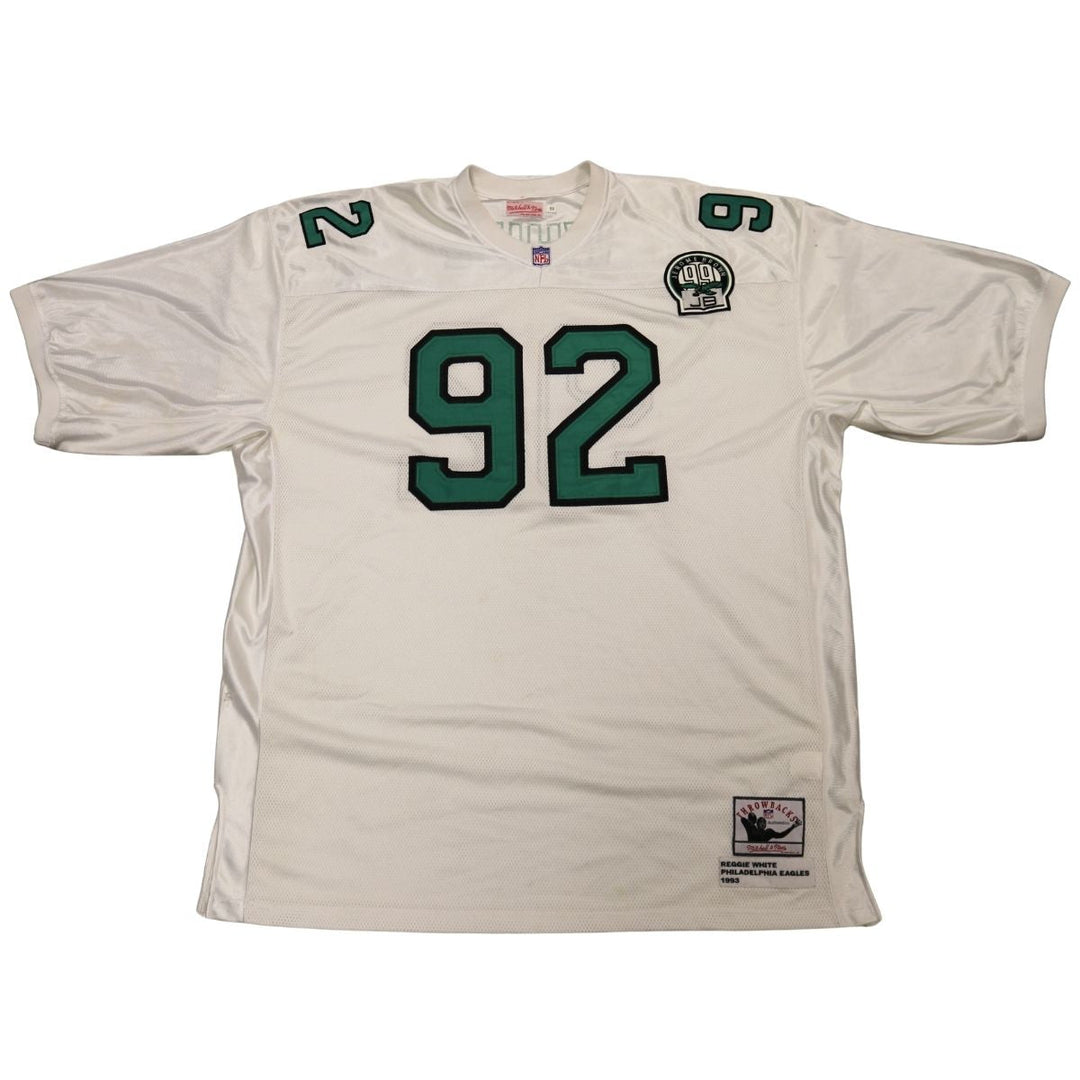 Reggie White Philadelphia Eagles Mitchell & Ness 1993 White Jersey Size 58