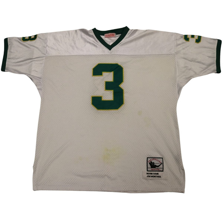 Joe Montana Notre Dame Fighting Irish Mitchell & Ness White Jersey Size 54