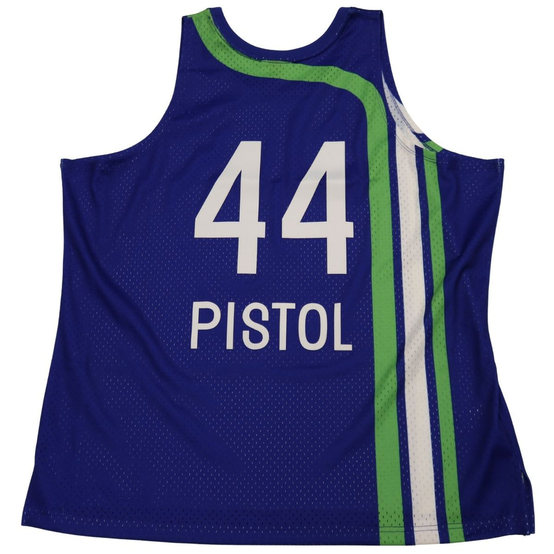 Pistol Pete Maravich Atlanta Hawks Mitchell & Ness 71-72 Blue Jersey Size 2XL