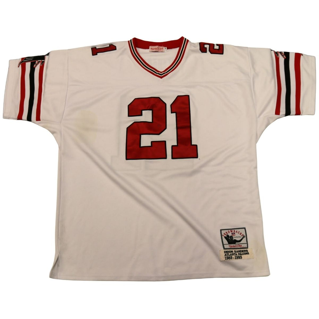 Deion Sanders Atlanta Falcons Mitchell & Ness White Jersey Size 56