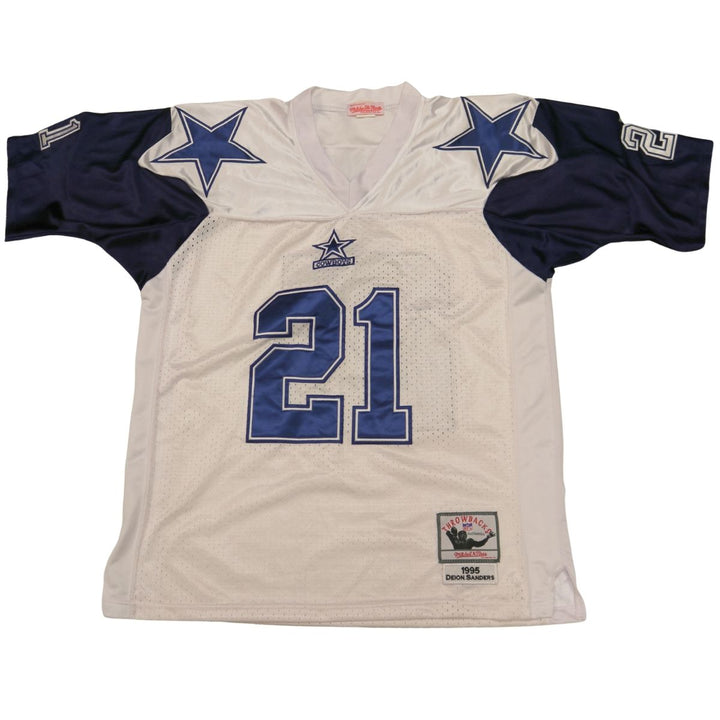 Deion Sanders Dallas Cowboys Mitchell & Ness 1995 White Jersey 