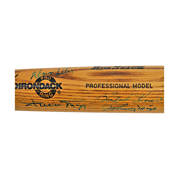 Willie Mays Johnny Mize George Foster Ralph Kiner Signed Rawlings Bat JSA LOA