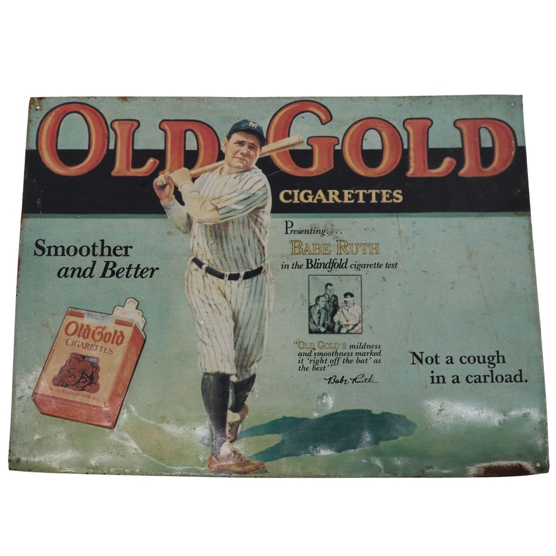 Babe Ruth New York Yankees Old Gold Cigarettes Ad 12x16 Metal Sign