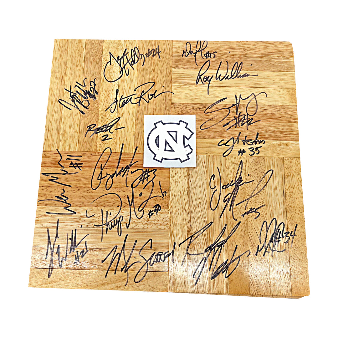 Roy Williams North Carolina Tarheels Multi-Signed 12x12 Hardwood 16 Autos JSA LOA
