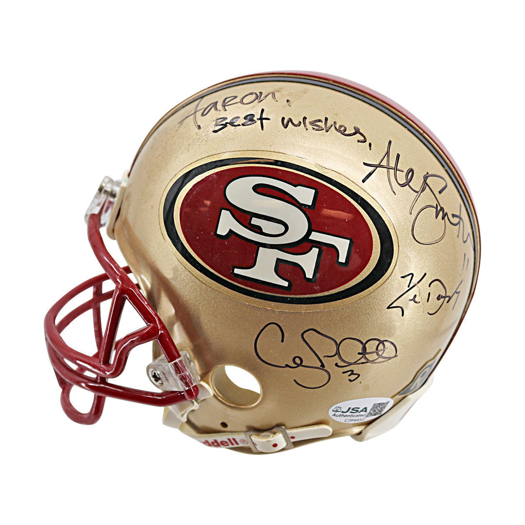 Alex Smith Ken Dorsey Cody Pickett 49ers Multi Signed Ridell Mini Helmet JSA COA