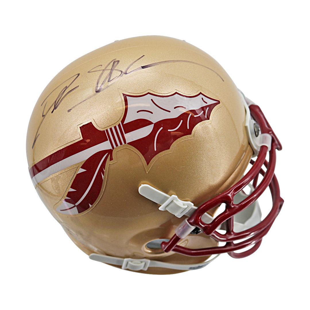 Deion Sanders Florida State Seminoles Autographed Ridell Mini Helmet JSA COA