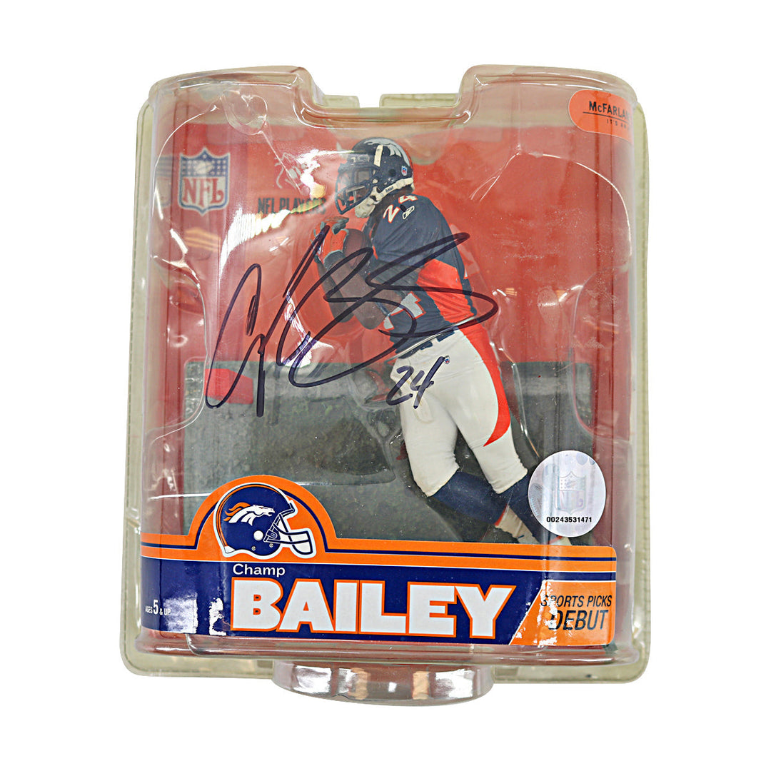 Champ Bailey Broncos Autographed McFarlane's Series 16 Action Figure JSA COA