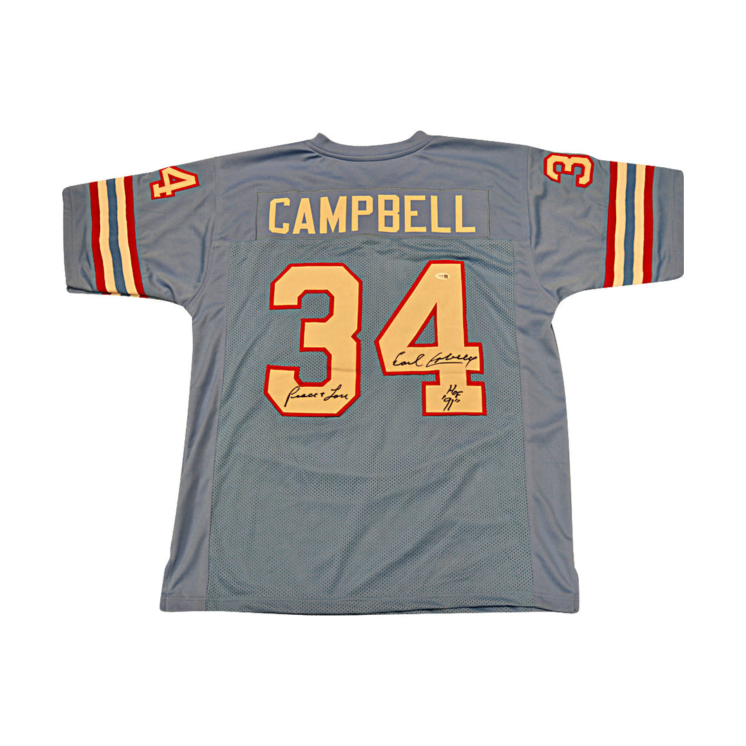 Earl Campbell Houston Oilers Autographed Inscribed Jersey JSA COA