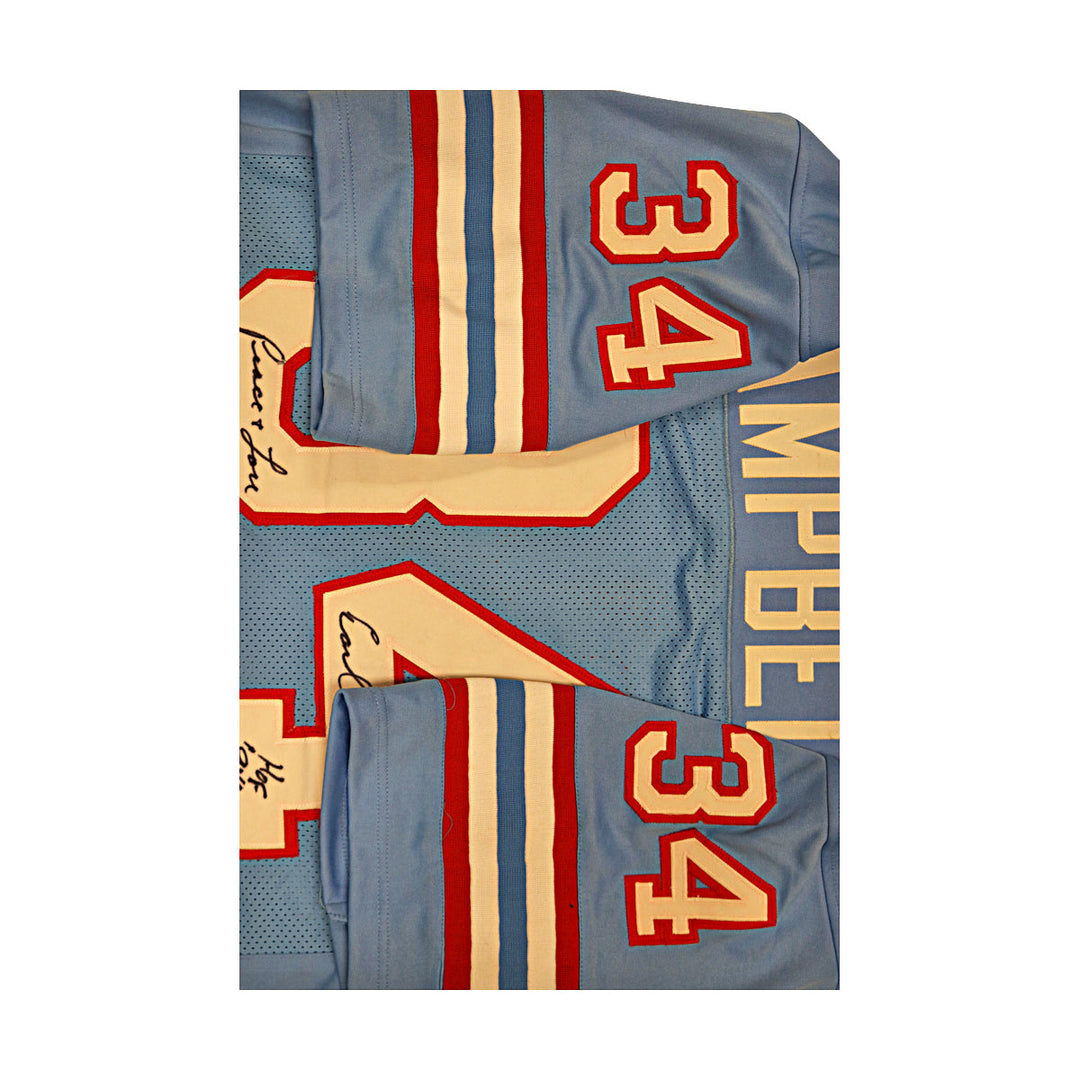 Earl Campbell Houston Oilers Autographed Inscribed Jersey JSA COA