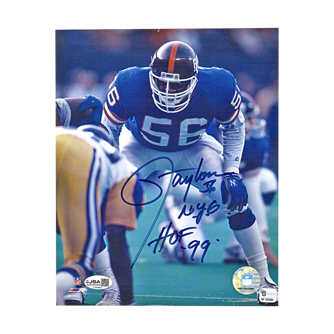 Lawrence Taylor New York Giants Autographed Inscribed 8x10 Photo