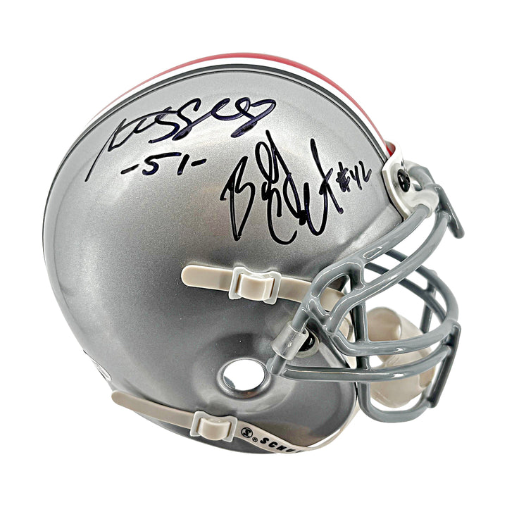 Carpenter Schlegel Hawk Ohio State Multi Signed Schutt Mini Helmet JSA COA