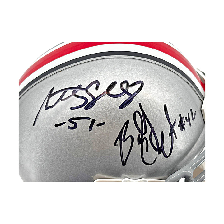 Carpenter Schlegel Hawk Ohio State Multi Signed Schutt Mini Helmet JSA COA