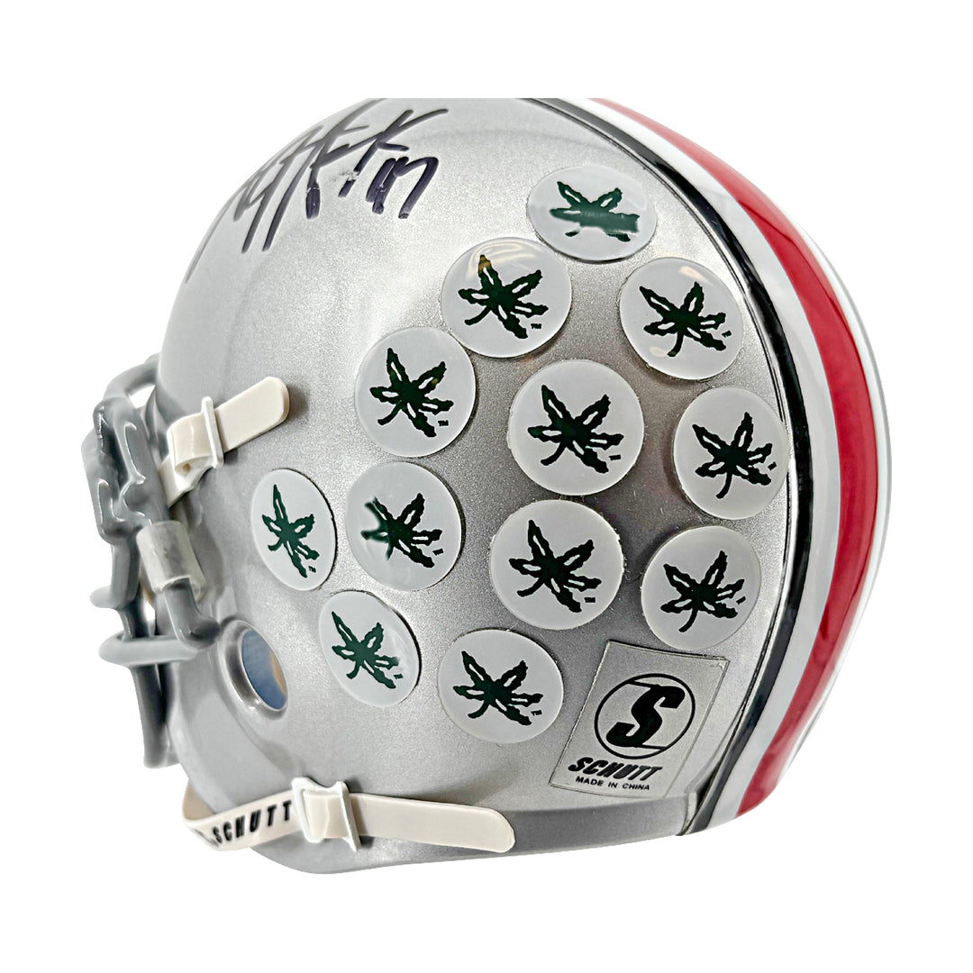 Carpenter Schlegel Hawk Ohio State Multi Signed Schutt Mini Helmet JSA COA