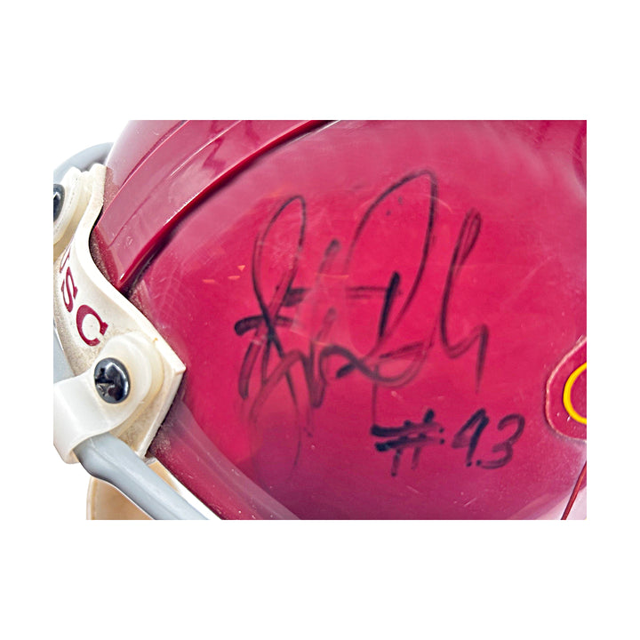 Troy Polamalu Carson Palmer USC Trojans Dual Signed Riddell Mini Helmet JSA COA