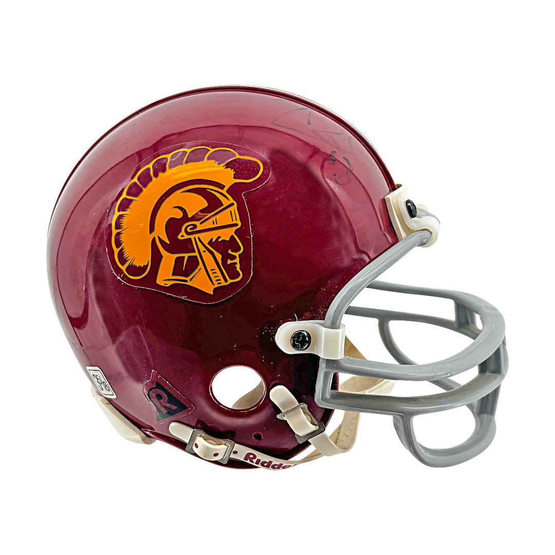 Troy Polamalu Carson Palmer USC Trojans Dual Signed Riddell Mini Helmet JSA COA