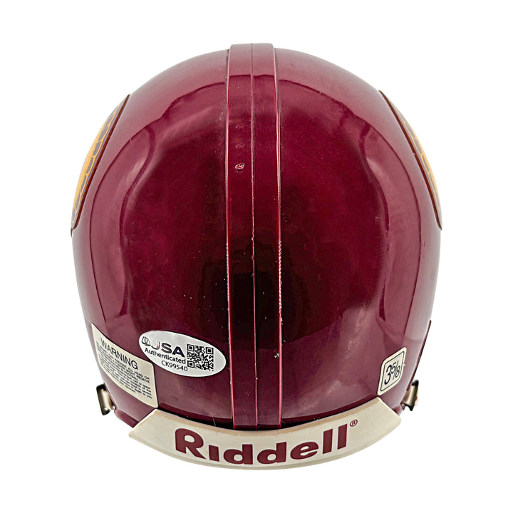 Troy Polamalu Carson Palmer USC Trojans Dual Signed Riddell Mini Helmet JSA COA