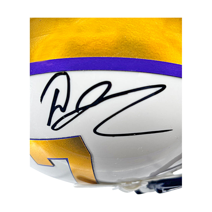 DJ Chark LSU Tigers Autographed Schutt Custom Mini Helmet JSA COA