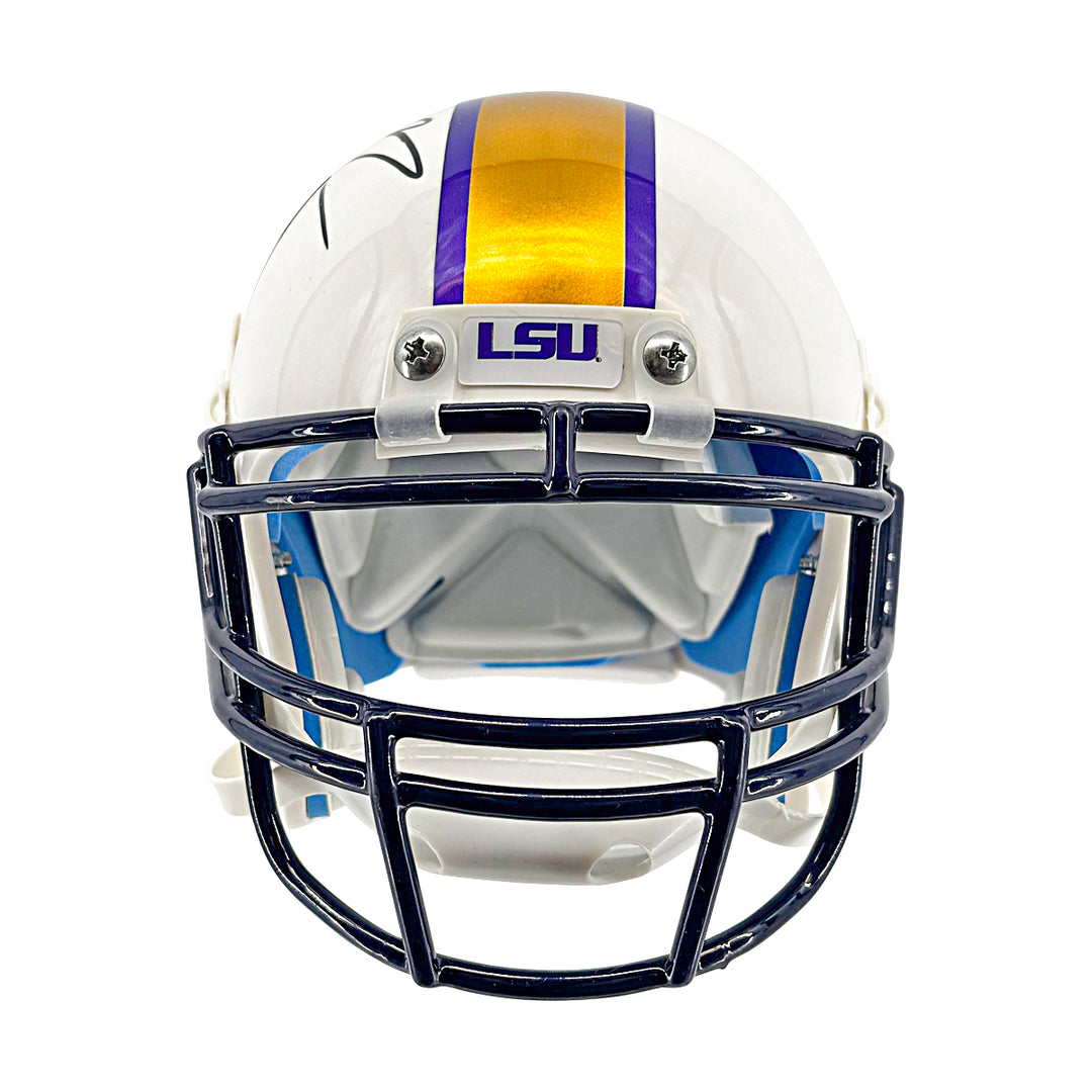 DJ Chark LSU Tigers Autographed Schutt Custom Mini Helmet JSA COA
