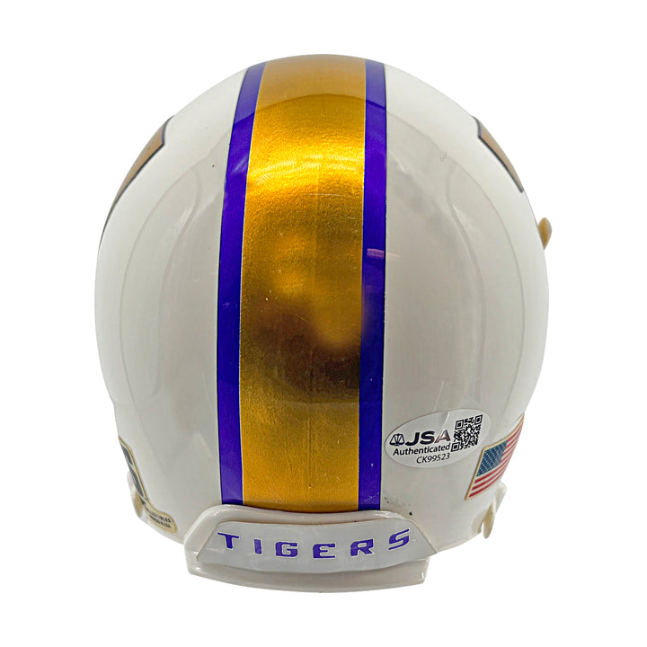 DJ Chark LSU Tigers Autographed Schutt Custom Mini Helmet JSA COA