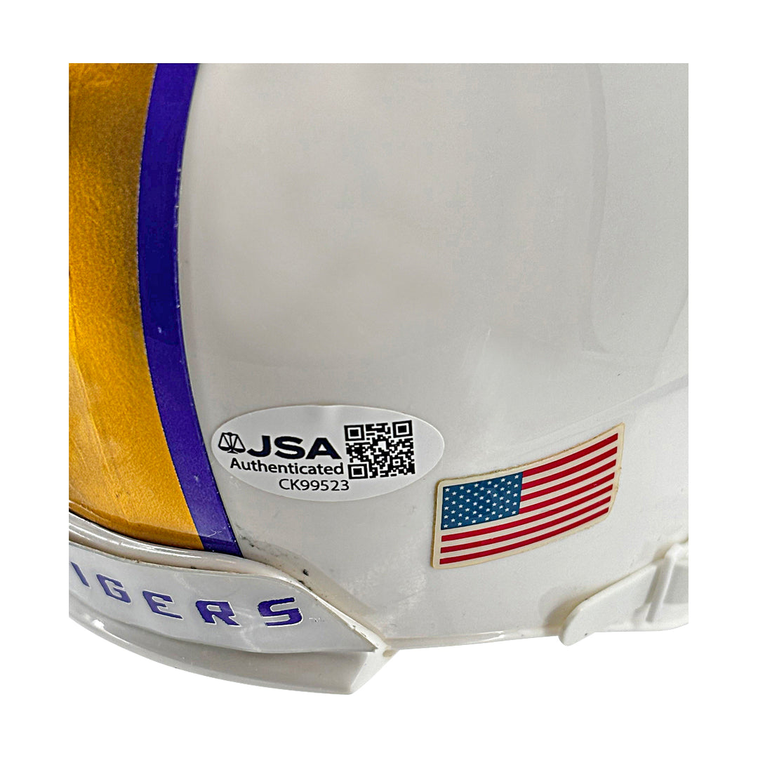 DJ Chark LSU Tigers Autographed Schutt Custom Mini Helmet JSA COA