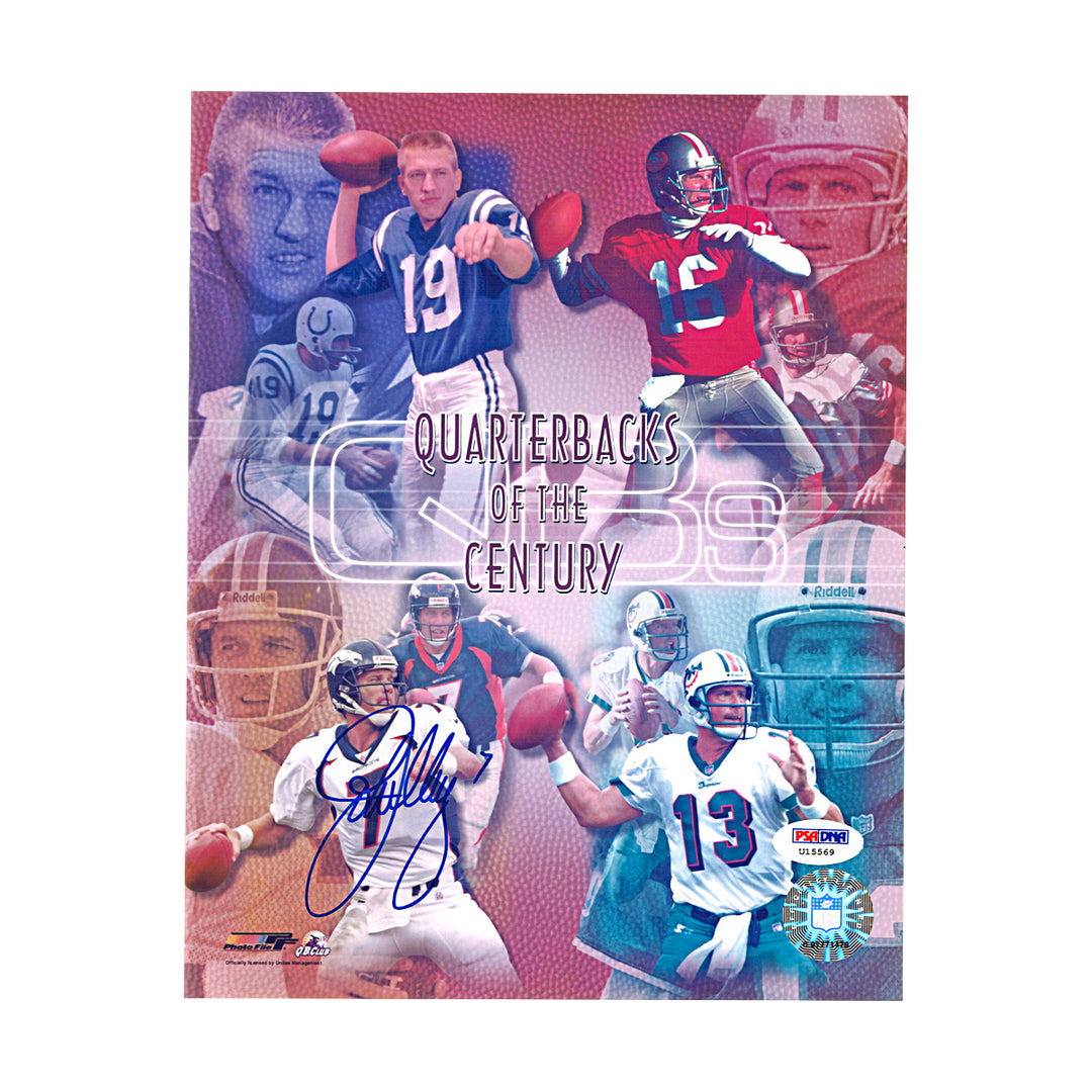 John Elway Denver Broncos Signed Quarterbacks of the Century 8x10 Photo PSA COA