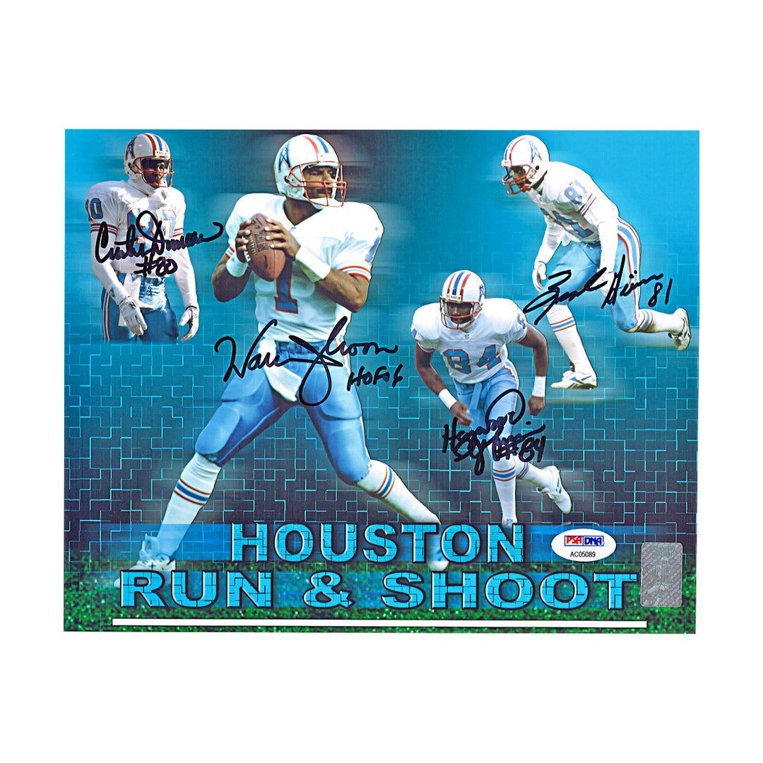 Moon Duncan Givins Jeffires Houston Oilers Multi Signed 8x10 Photo PSA LOA
