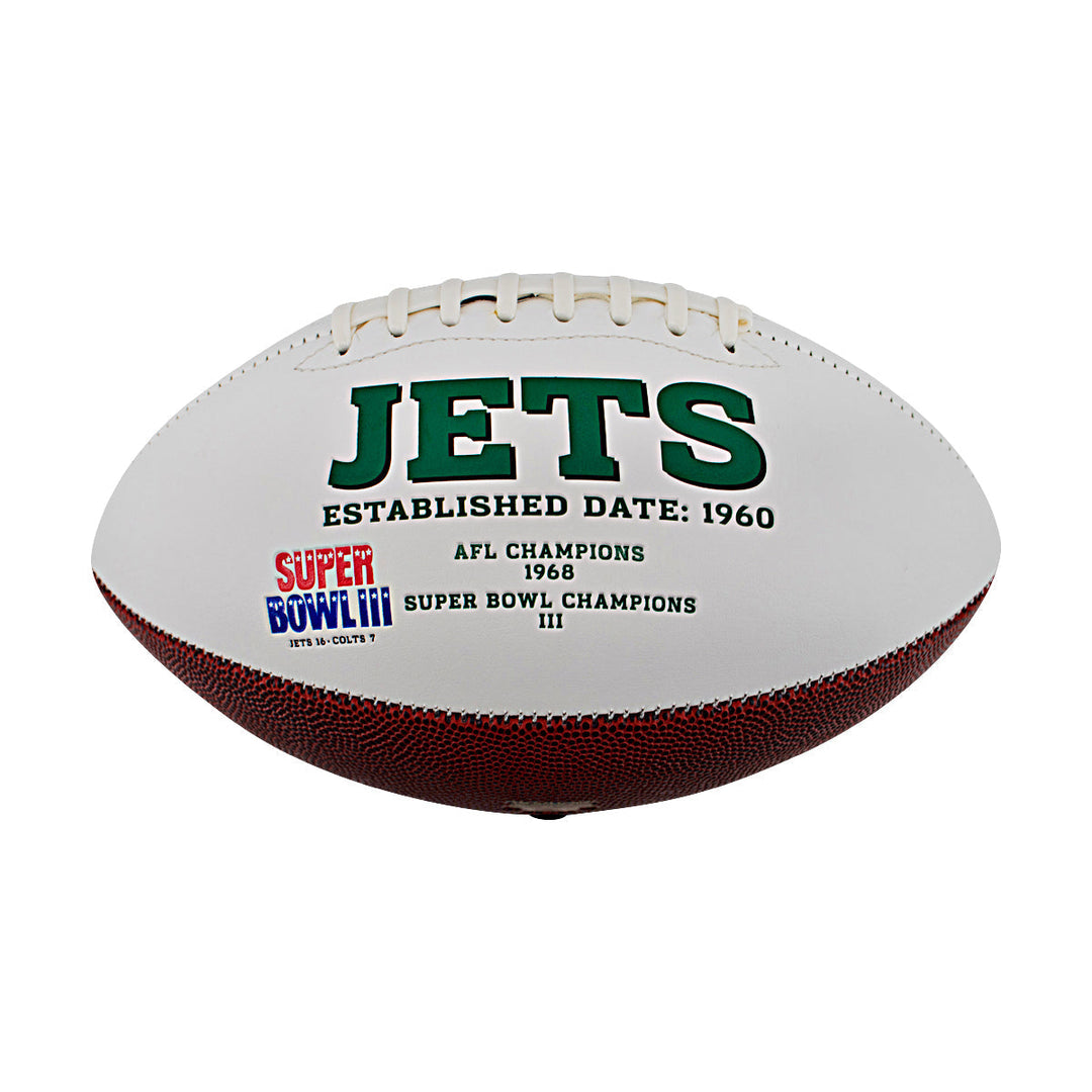 New York Jets Super Bowl 3 Rawlings White Panel Football