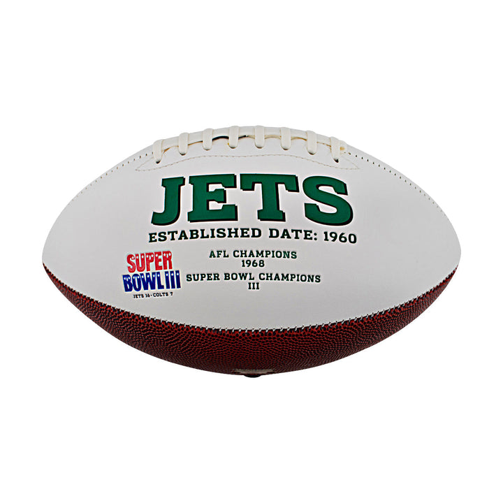 New York Jets Super Bowl 3 Rawlings White Panel Football