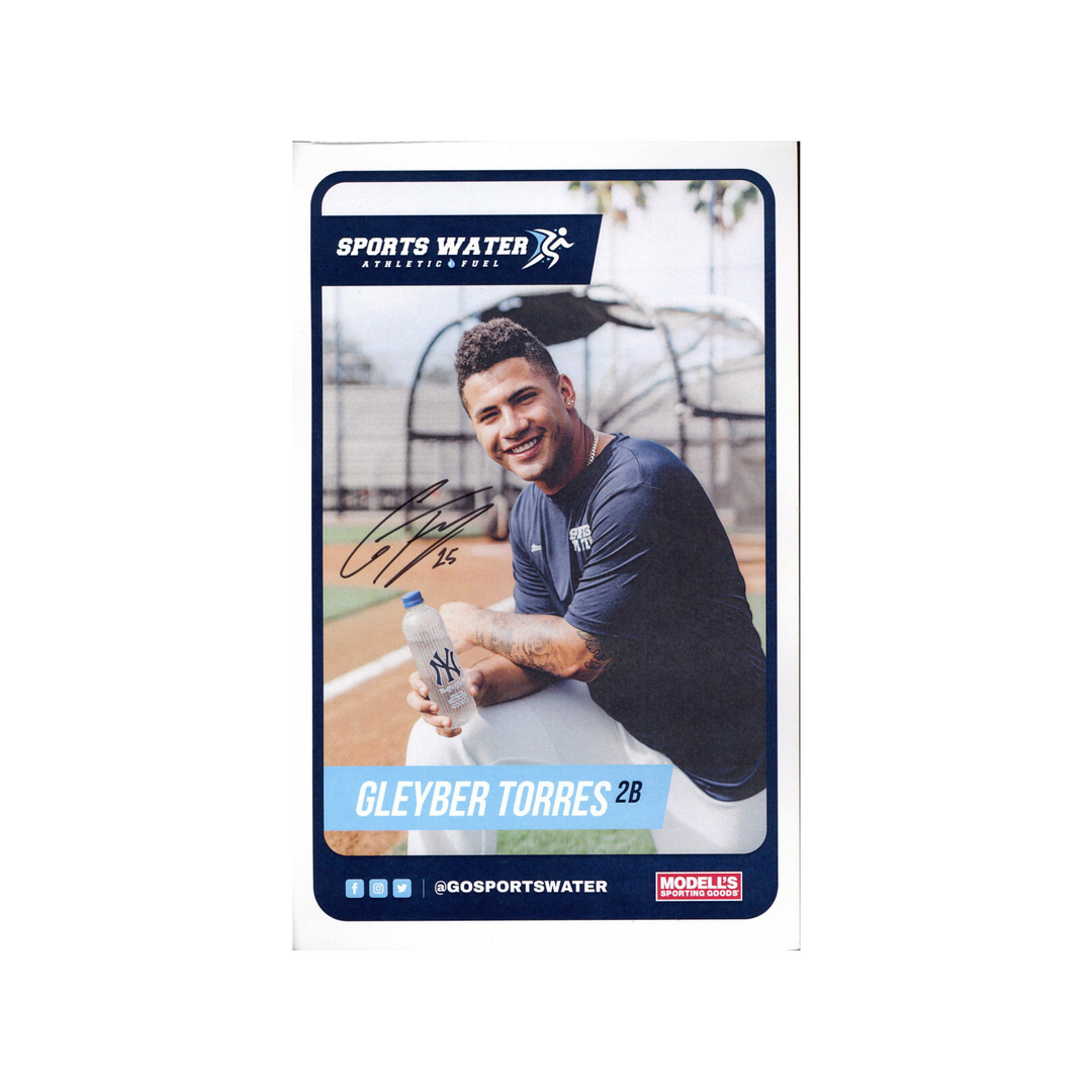 Gleyber Torres New York Yankees Autographed Signed Sports Water Card (Brandon Steiner LOA)