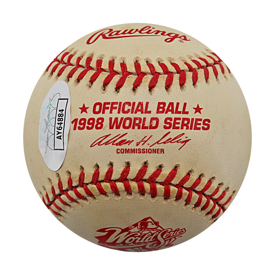 Tino Martinez New York Yankees Autographed Signed 1998 World Series Logo Ball (JSA COA #AY64884)