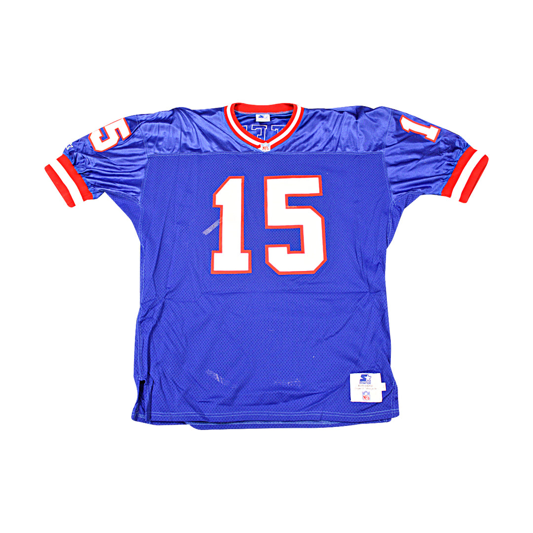 Jeff Hostetler New York Giants Autographed Blue Jersey JSA COA