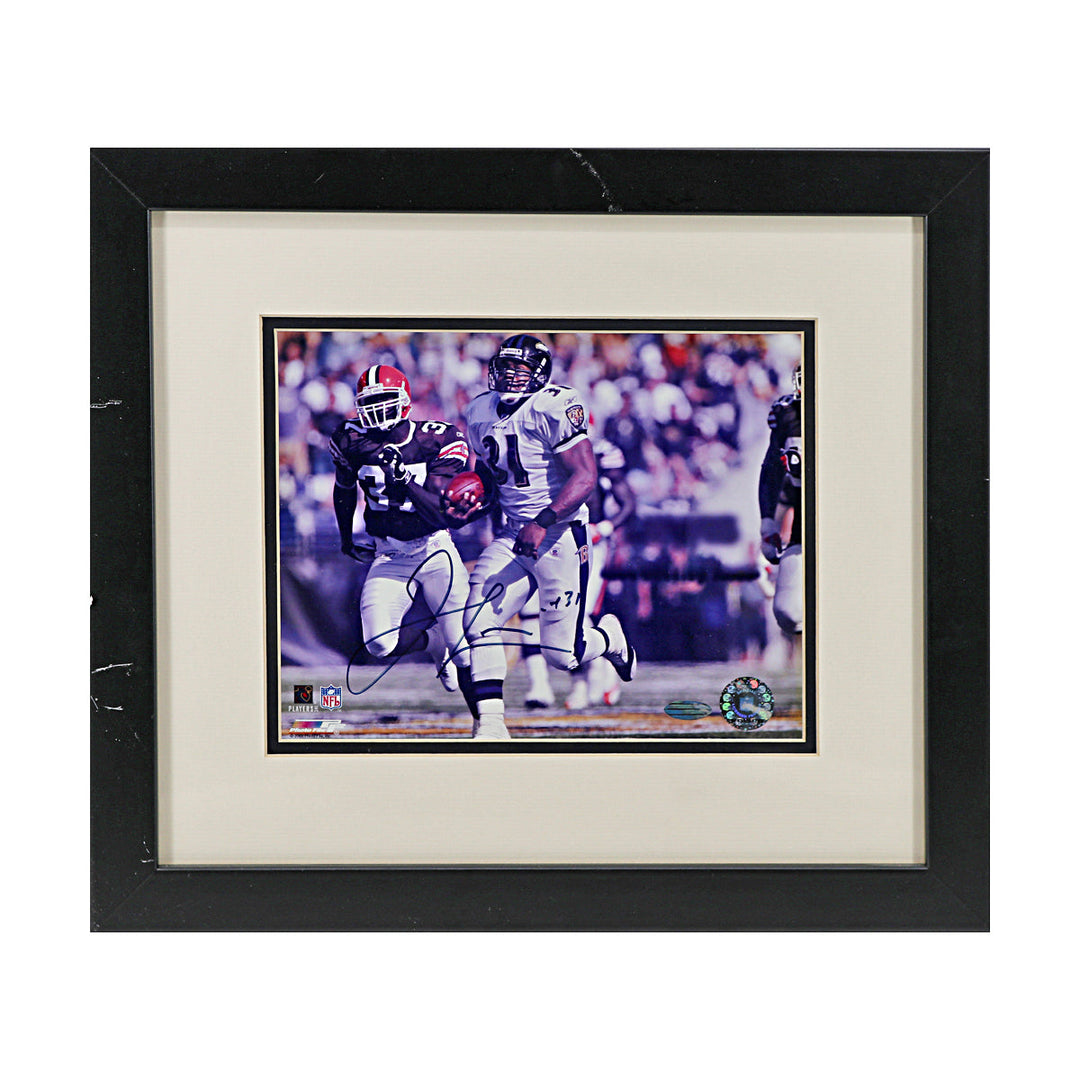 Jamal Lewis Baltimore Ravens Autographed Signed 8x10 Framed Photo (Steiner Holo)