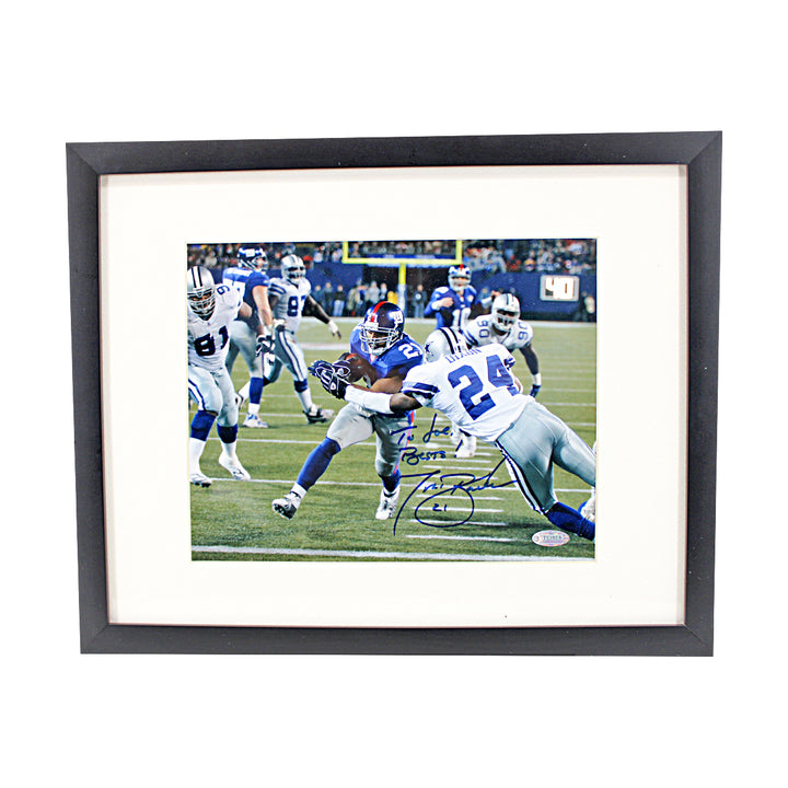 Tiki Barber Giants Autographed Personalized Framed 8x10 Photo Steiner Holo Only