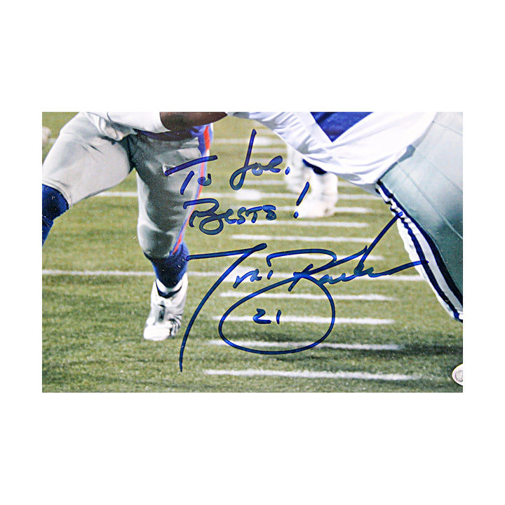 Tiki Barber Giants Autographed Personalized Framed 8x10 Photo Steiner Holo Only