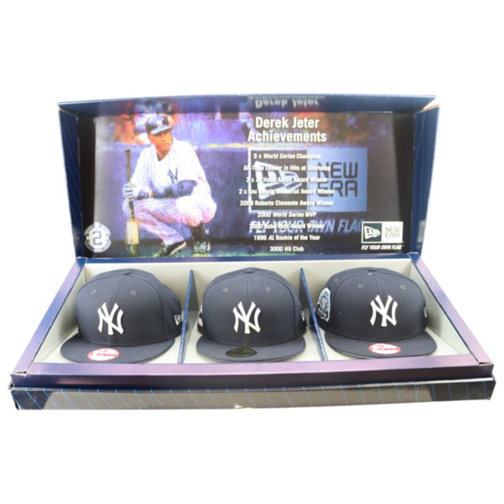 Derek Jeter New York Yankees New Era 3 Cap Final Season Hat Collection and Box LE 0942/2014