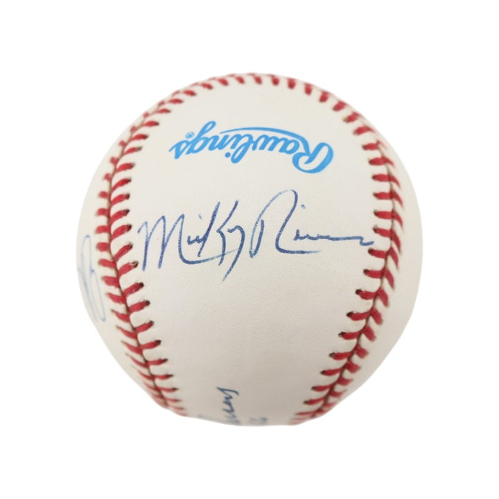 Don Larsen Mickey Rivers Ed Figueroa New York Yankees Multi Autographed OAL Baseball JSA COA