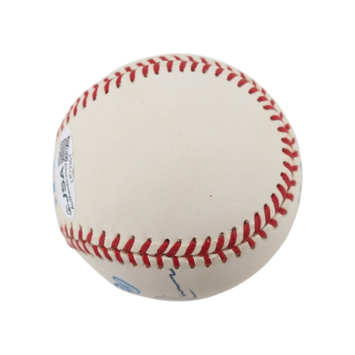 Don Larsen Mickey Rivers Ed Figueroa New York Yankees Multi Autographed OAL Baseball JSA COA