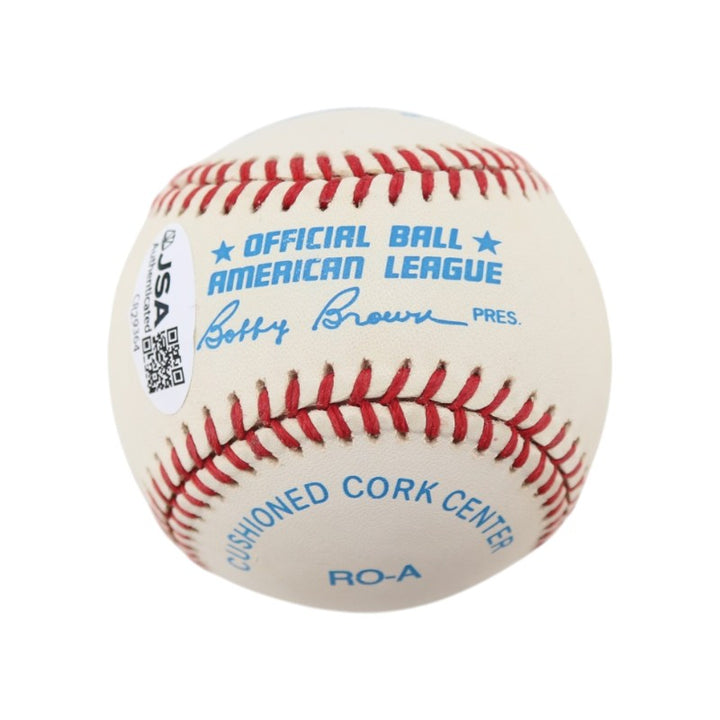 Don Larsen Mickey Rivers Ed Figueroa New York Yankees Multi Autographed OAL Baseball JSA COA