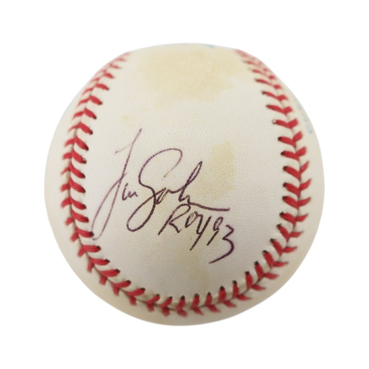 Tim Salmon Los Angeles Angels Autographed Inscribed OAL Baseball JSA COA