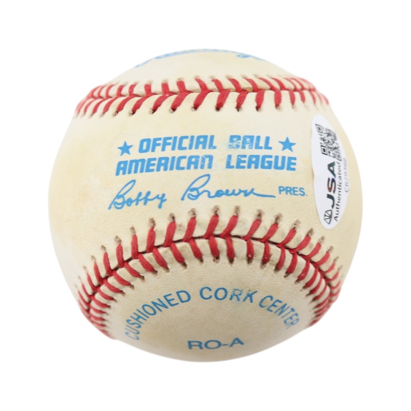 Tim Salmon Los Angeles Angels Autographed Inscribed OAL Baseball JSA COA