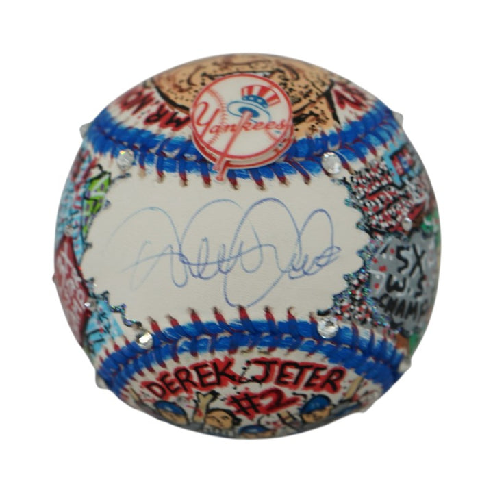 Derek Jeter Autographed Charles Fazzino Pop Art MLB Baseball with Case Steiner COA